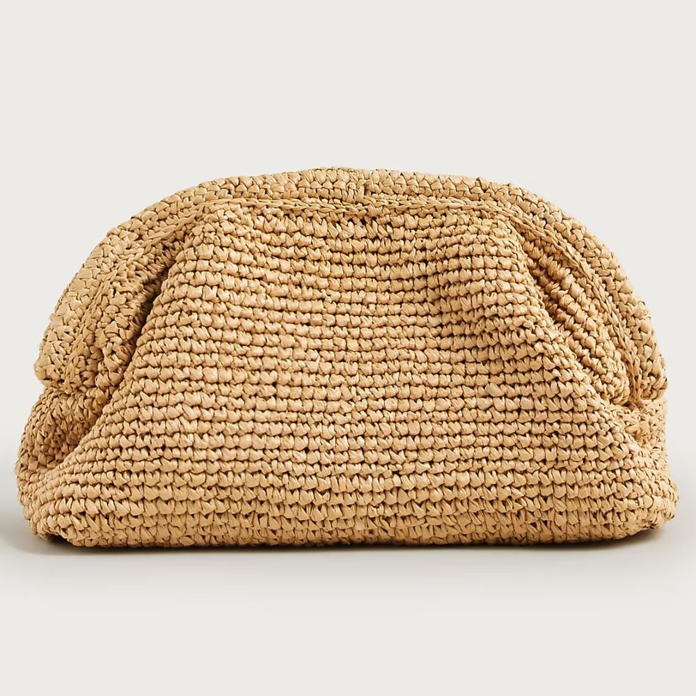 NEW J.Crew Portofino Handknotted Raffia Clutch